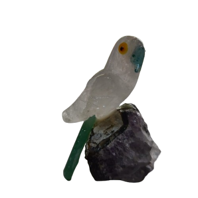 Pássaro de Pedra na Base de Ametista