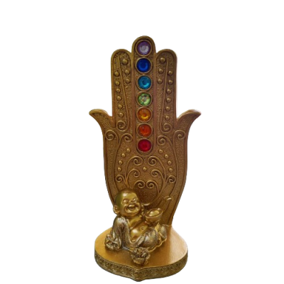 Porta Incenso Mão 7 Chakras Decoração Buda