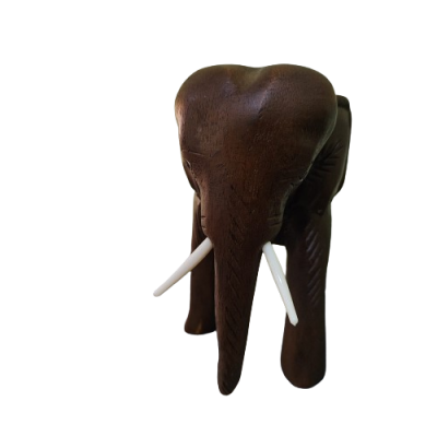 Escultura Decorativa Artesanal de Madeira Elefante 241g