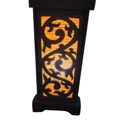 Luminária Decorativa Artesanal de Madeira Tailandesa 28cm